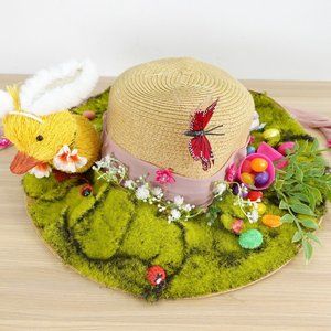 Easter Hat Floral Egg Flowers Bunny Garden Wreath Butterfly Chick CUSTOMIZED‎